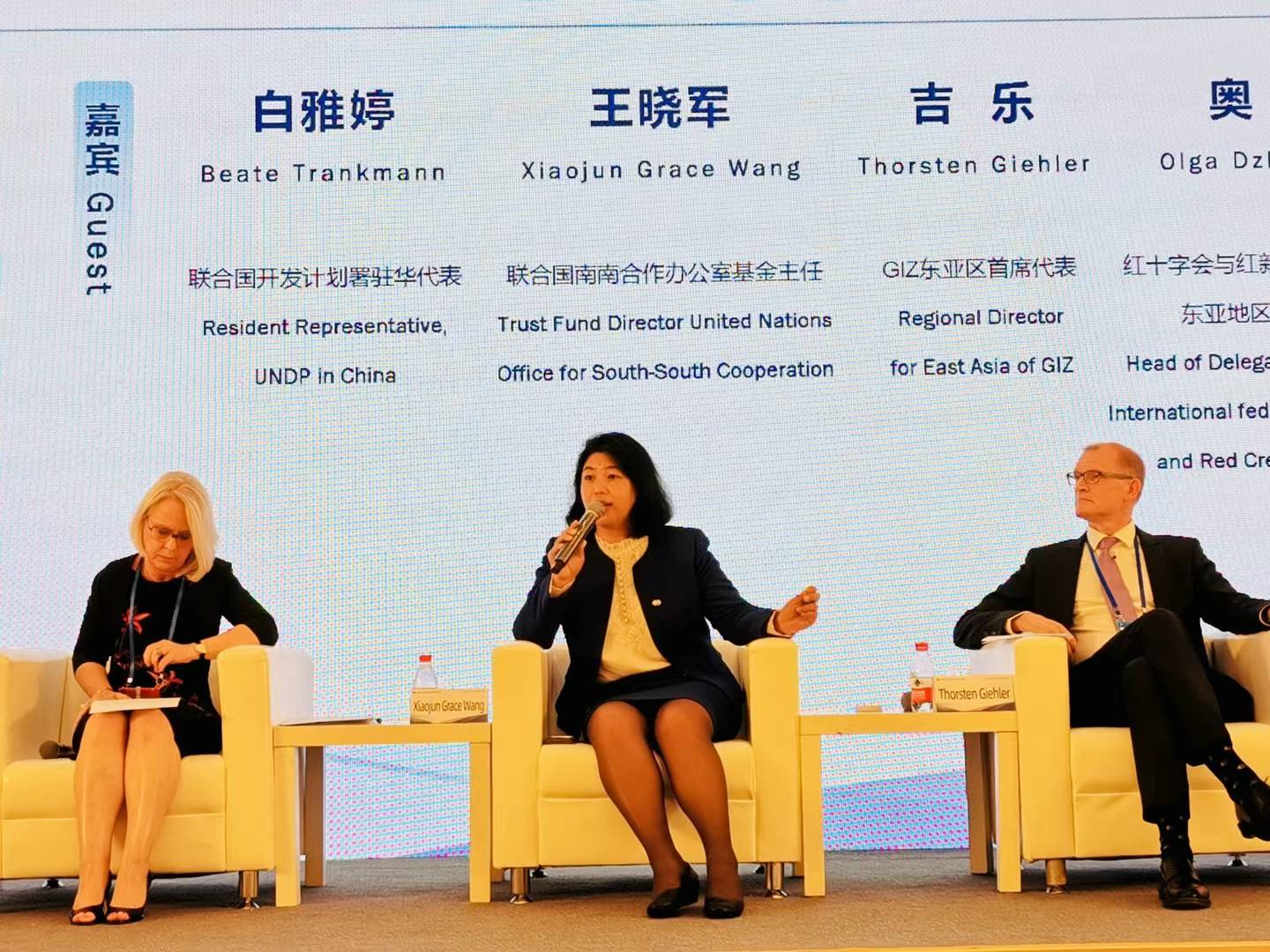 聯(lián)合國南南合作辦公室基金主任王曉軍出席全球共享發(fā)展行動論壇首屆高級別會議分論壇討論。受訪者供圖