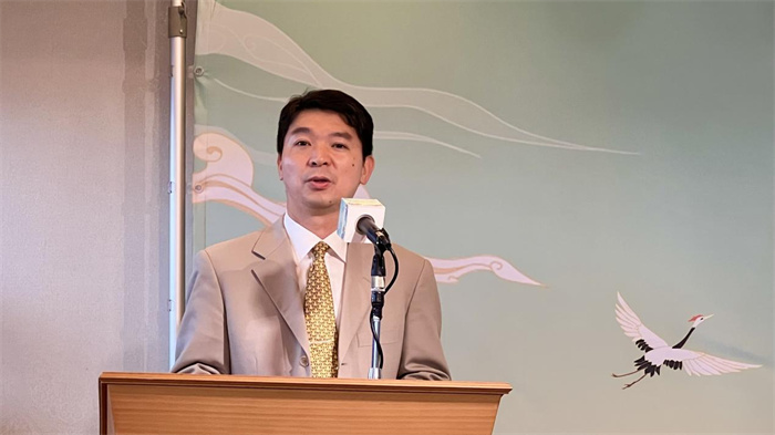 中國(guó)駐東京旅游辦事處主任歐陽(yáng)安致辭。中國(guó)駐東京旅游辦事處供圖