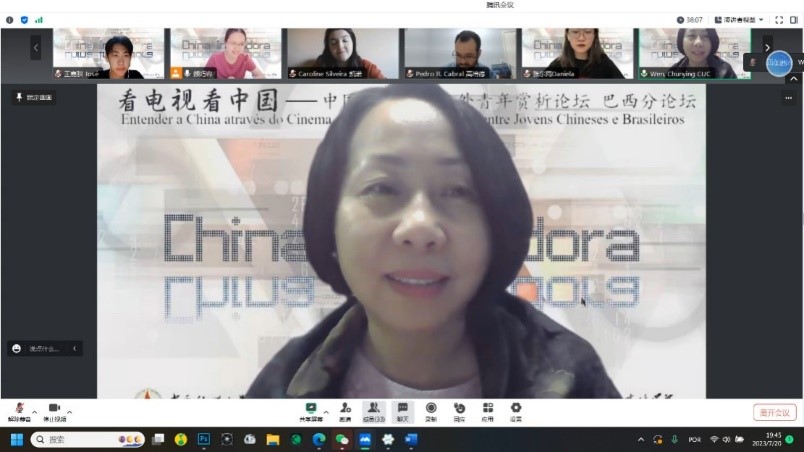 中國傳媒大學(xué)外國語言文化學(xué)院院長文春英教授。 論壇截圖