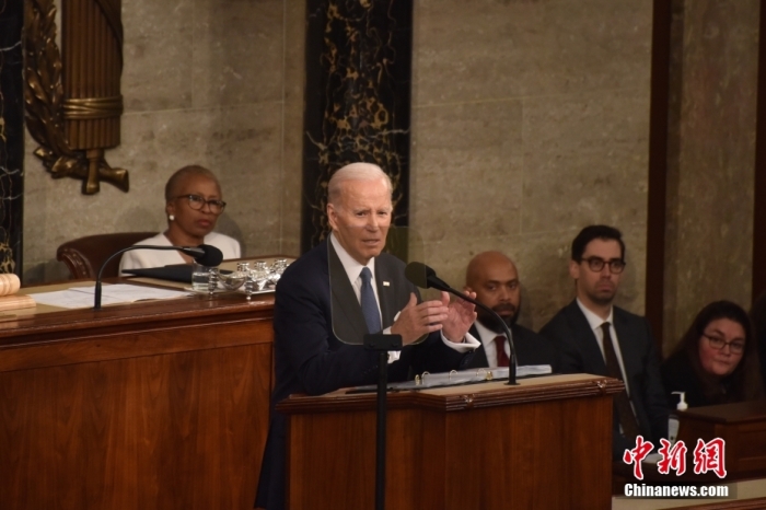 當(dāng)?shù)貢r間2月7日晚，美國總統(tǒng)拜登在國會發(fā)表其任內(nèi)第二次國情咨文演講。圖/<a target='_blank' href='/' _fcksavedurl='/'><p  align=