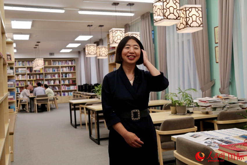 白俄羅斯國立大學(xué)共和國漢學(xué)孔子學(xué)院中方院長劉素玲。人民網(wǎng)記者 朱虹攝