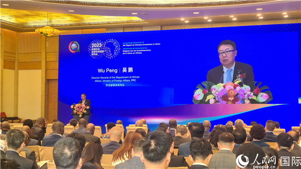 外交部非洲司司長吳鵬致辭。人民網(wǎng)記者 萬宇攝