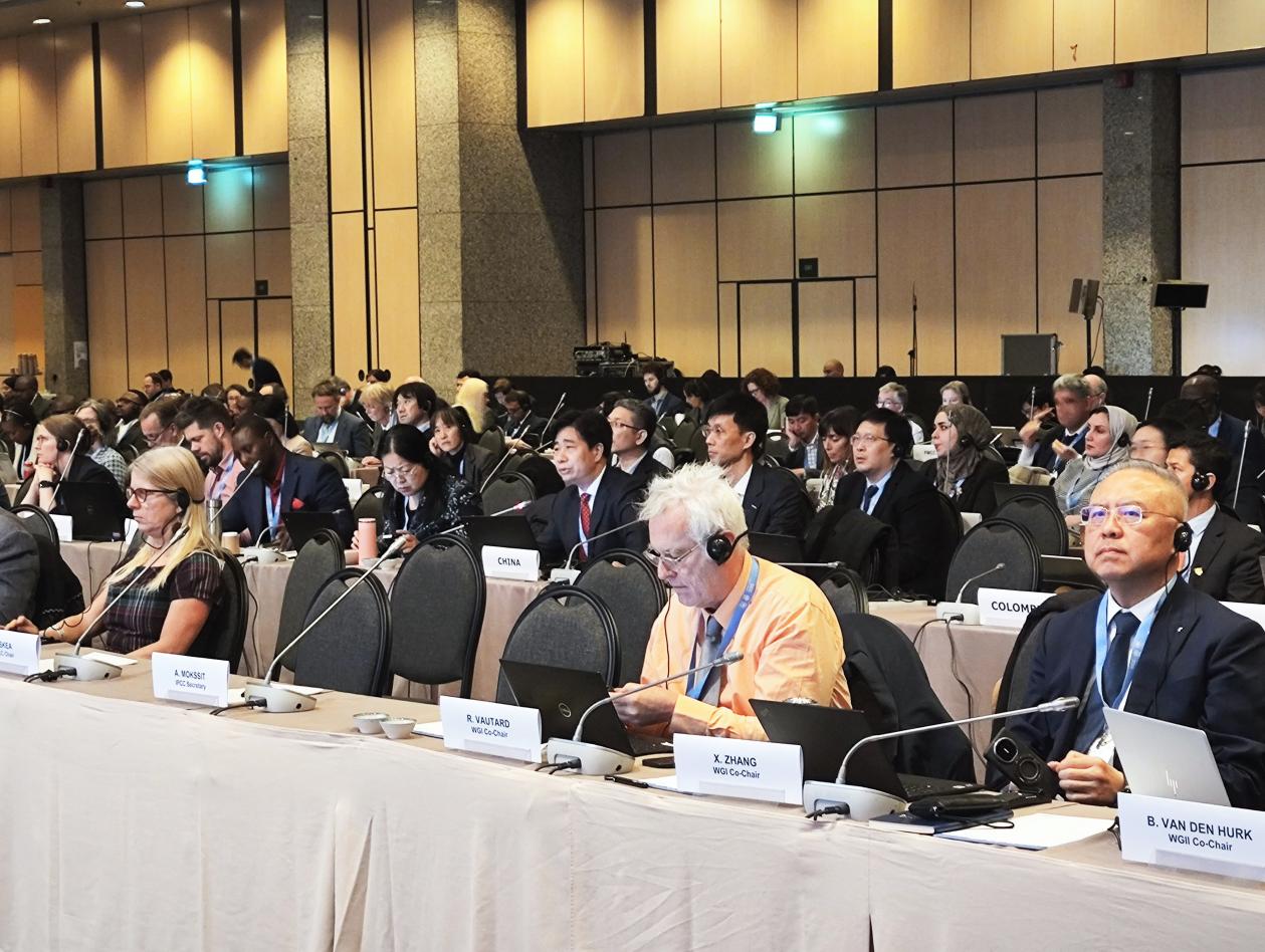 聯(lián)合國政府間氣候變化專門委員會（IPCC）第60次全會現(xiàn)場。中國氣象局供圖