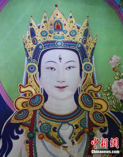 安多強(qiáng)巴繪制的《度母》唐卡。<a target='_blank' href='/'><p  align=