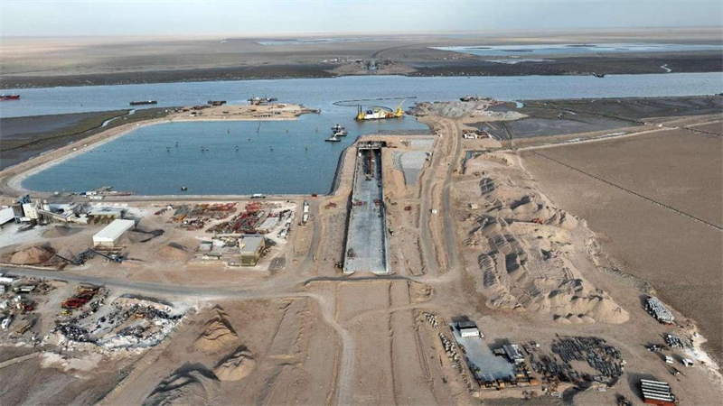 施工現(xiàn)場一景。中交天津航道局有限公司供圖