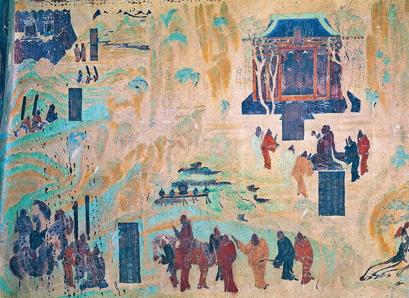圖為莫高窟第323窟《張騫出使西域圖》。敦煌研究院供圖