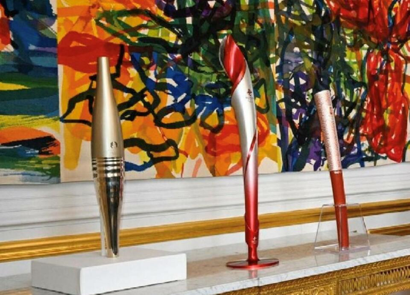 中法元首互贈的奧運(yùn)火炬。