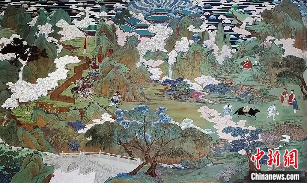 臨摹、補繪的青海瞿曇寺壁畫。受訪者 供圖