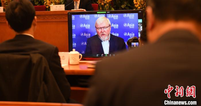 圖為外國專家通過線上進(jìn)行分享交流。　趙朗 攝