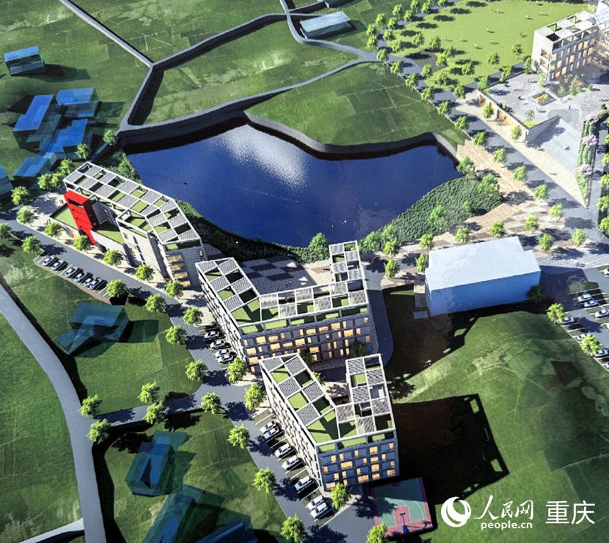 中國(guó)農(nóng)業(yè)科學(xué)院蔬菜花卉研究所西南研發(fā)中心效果圖。人民網(wǎng)記者 劉政寧攝