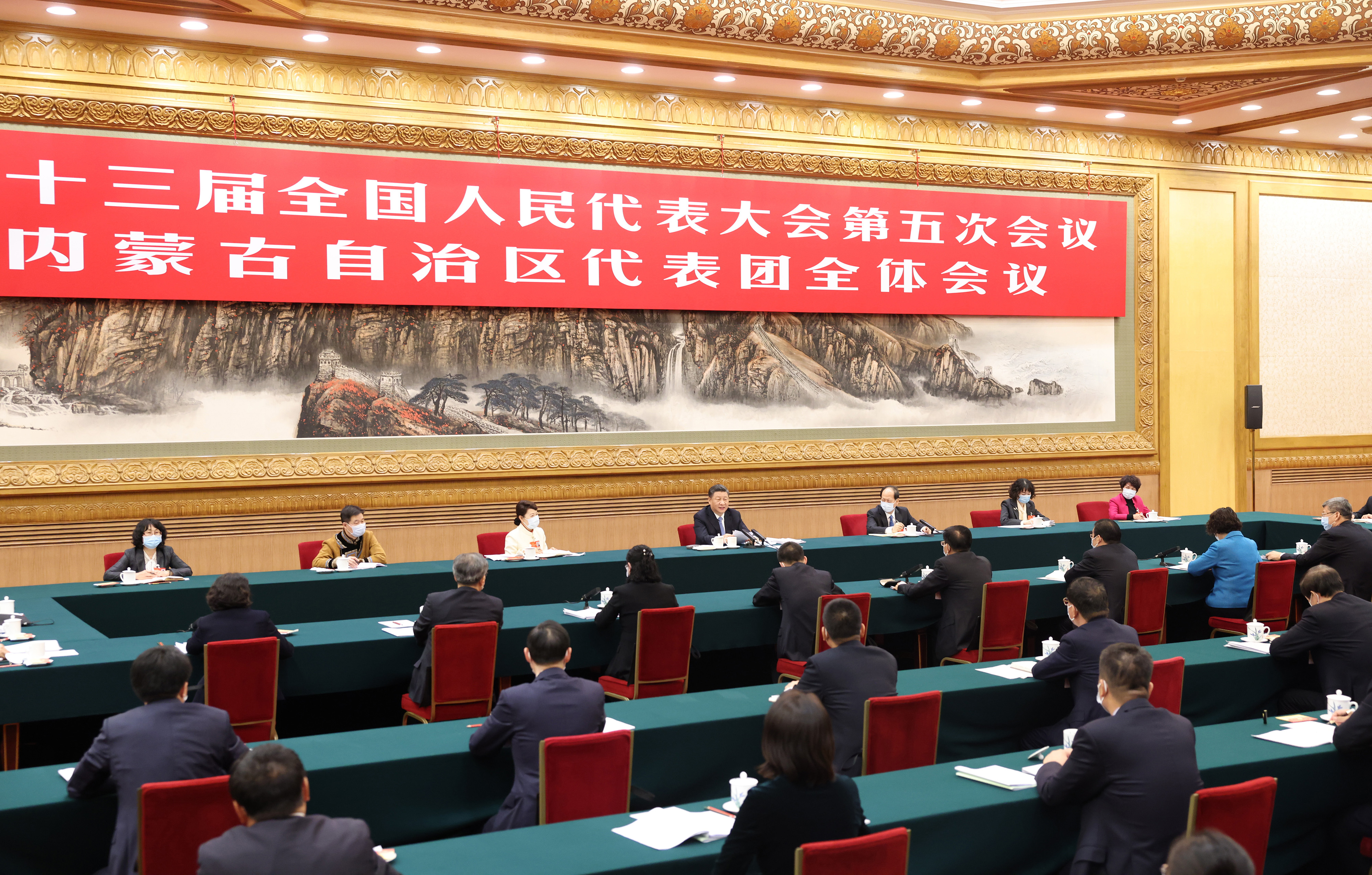 2022年3月5日，習(xí)近平總書記參加十三屆全國人大五次會議內(nèi)蒙古代表團的審議。